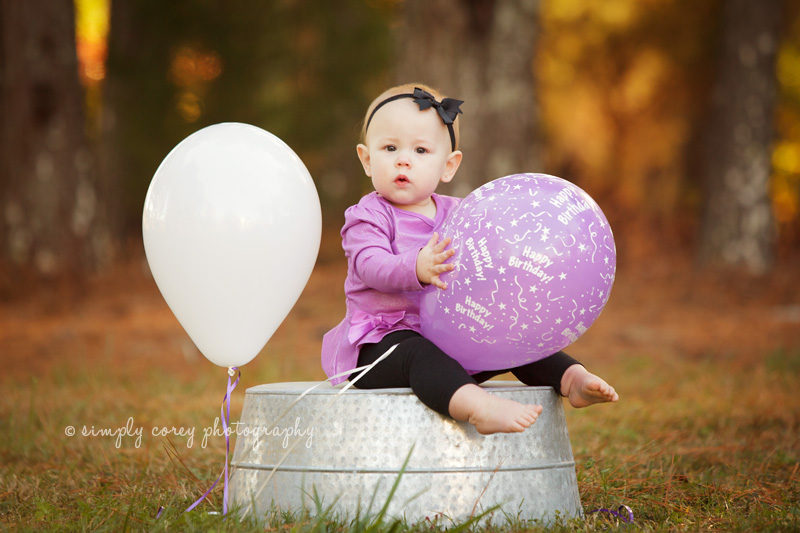 birthday girl with balloons Douglasville baby photographer