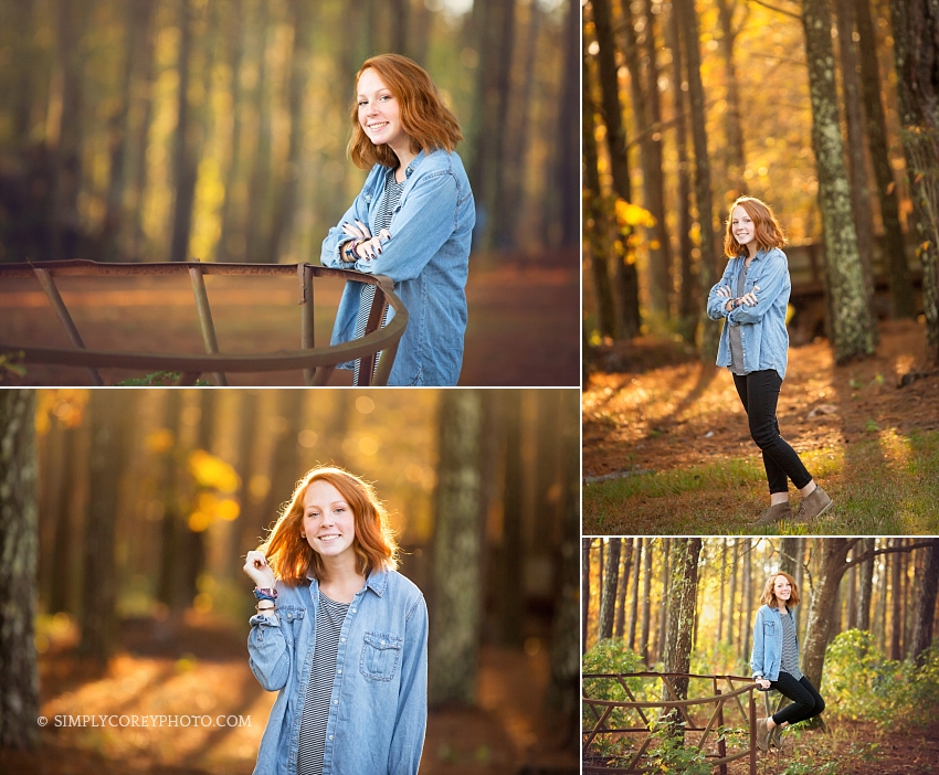 outdoor, rustic photography session by west Georgia senior portrait photographer