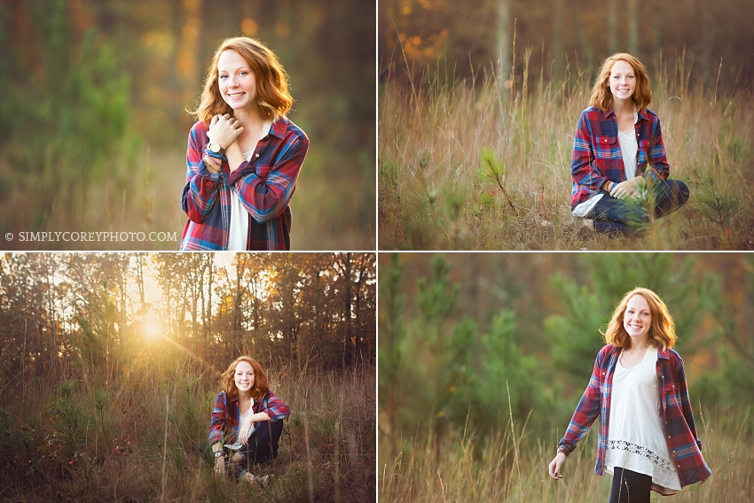 outdoor, rustic photography session by Carrollton senior portrait photographer