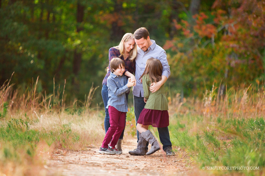 candid outdoor family portrait by Atlanta family photographer