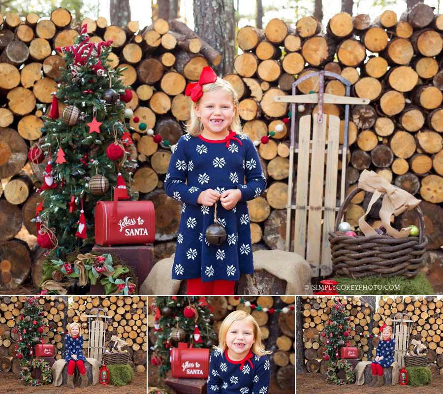 outdoor Christmas mini session by Newnan children's photographer