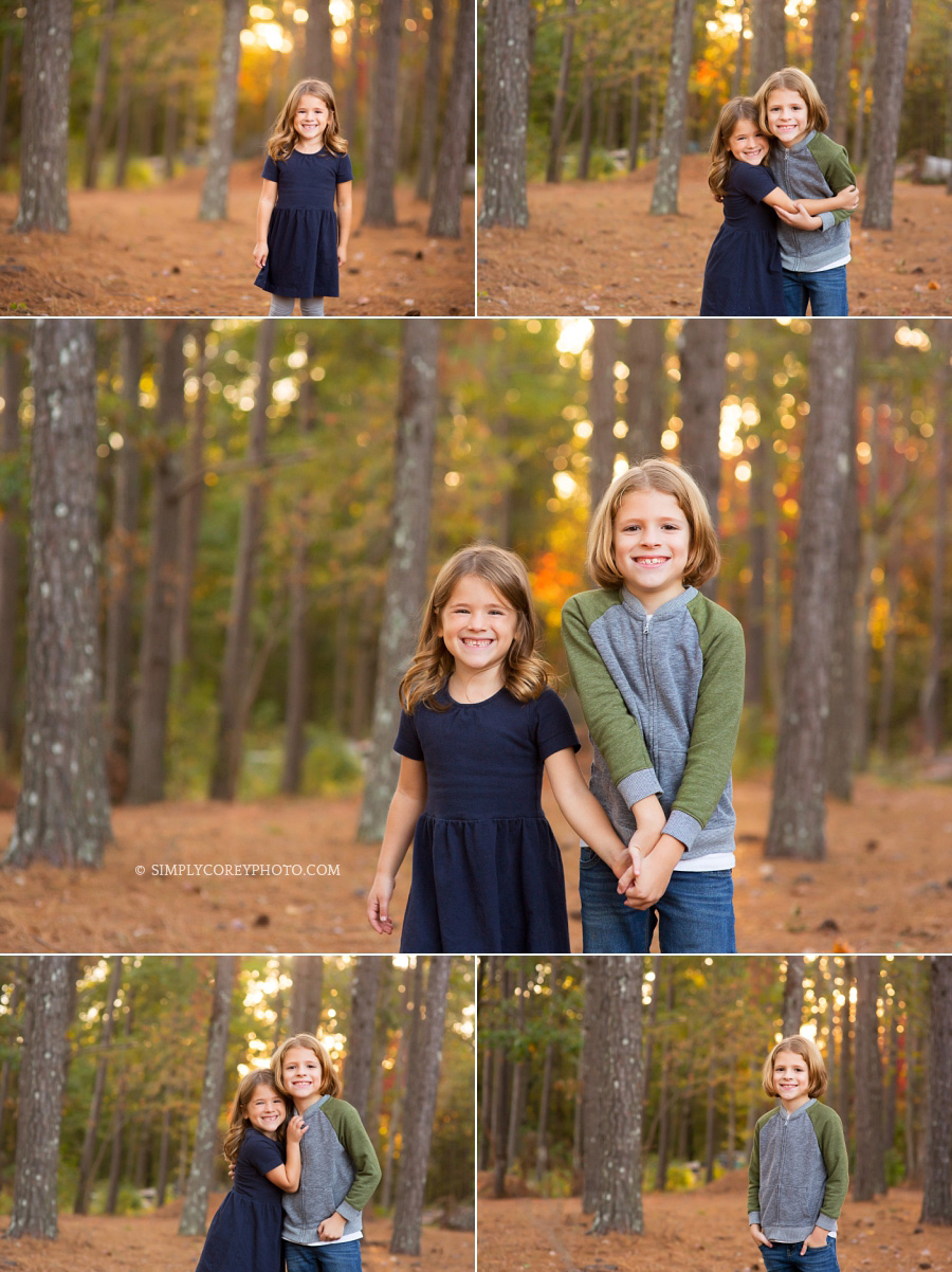 brother and sister during a fall photo session by Atlanta child photographer