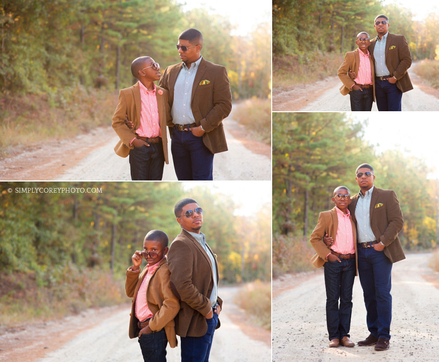 Dad and son in sunglasses by Atlanta family photographer