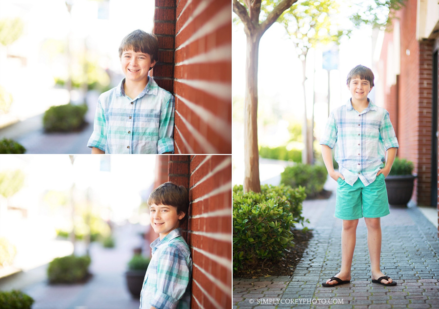 Atlanta children's photography of a boy downtown for a portrait session