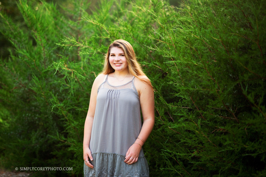 outdoor senior portrait session by Newnan teen photographer