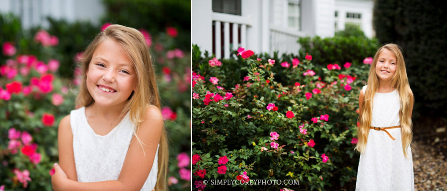 Villa Rica photographer girl flowers at home