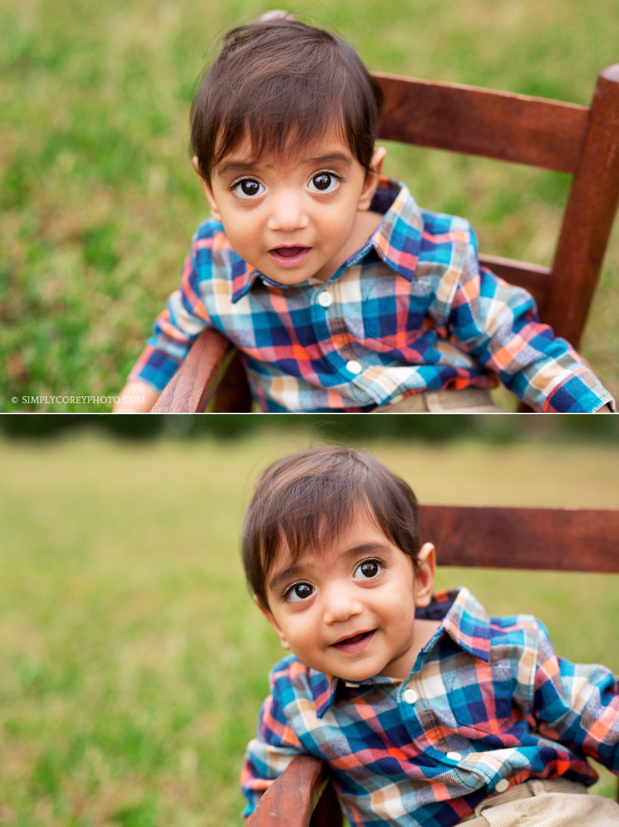 baby boy with big brown eyes by Douglasville baby photographer 