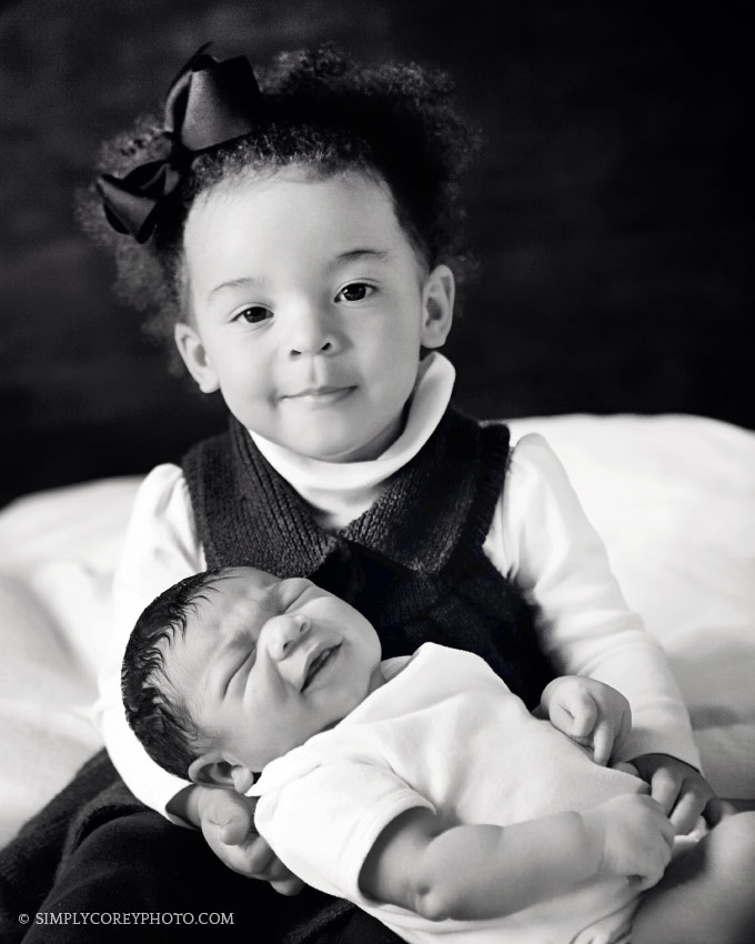 Villa Rica newborn photography of a baby boy with toddler big sister 