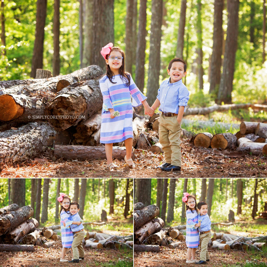 Villa Rica children's photographer, brother and sister outdoor siblings portrait