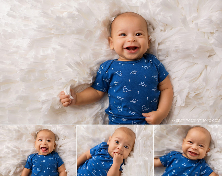Villa Rica baby photographer, 4 month old boy milestone session