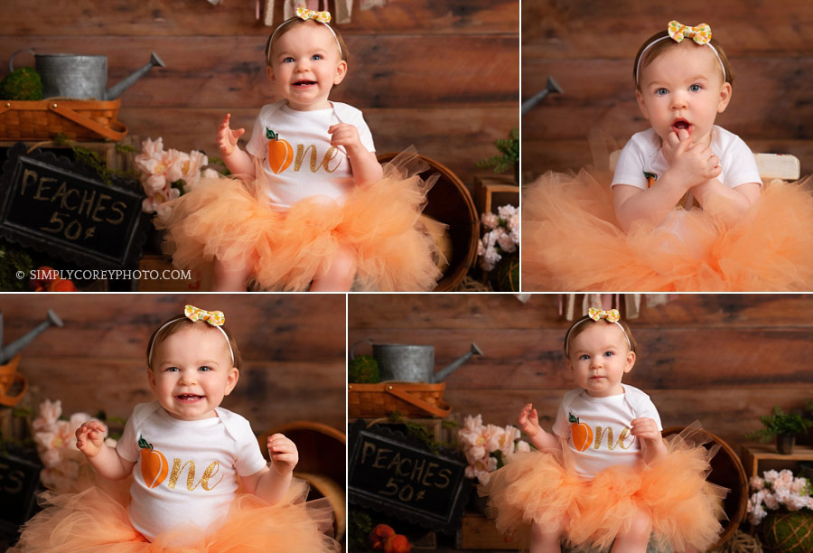Douglasville baby photographer, peach one year milestone session