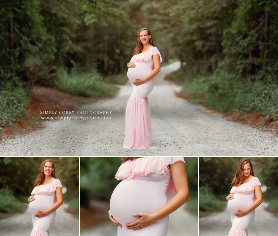 Douglasville maternity photographer, outdoor pregnancy portraits in pink