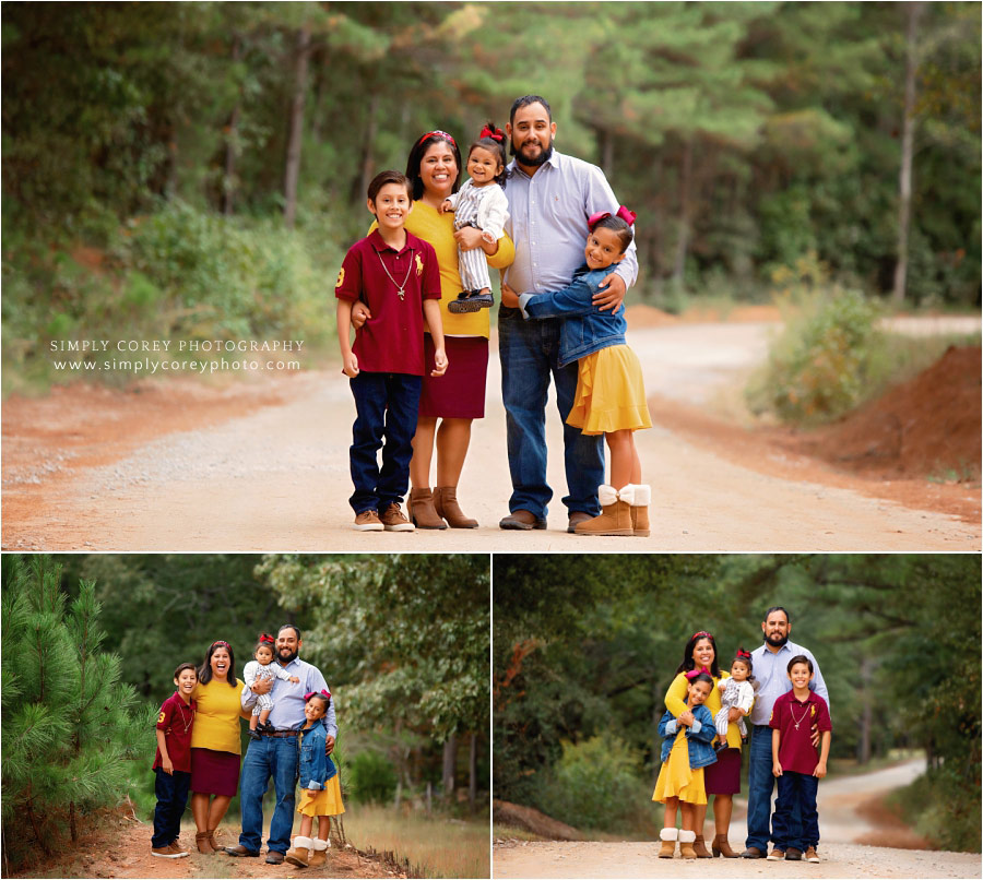 Villa Rica family photographer, outdoor portraits on a country road