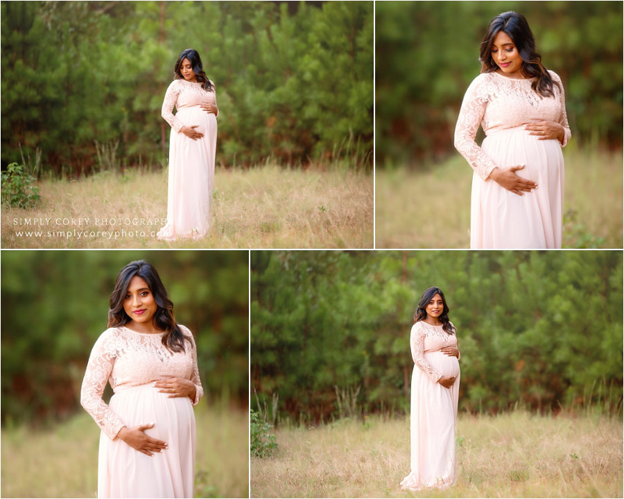 Douglasville maternity photographer, pregnancy portraits outside in a field