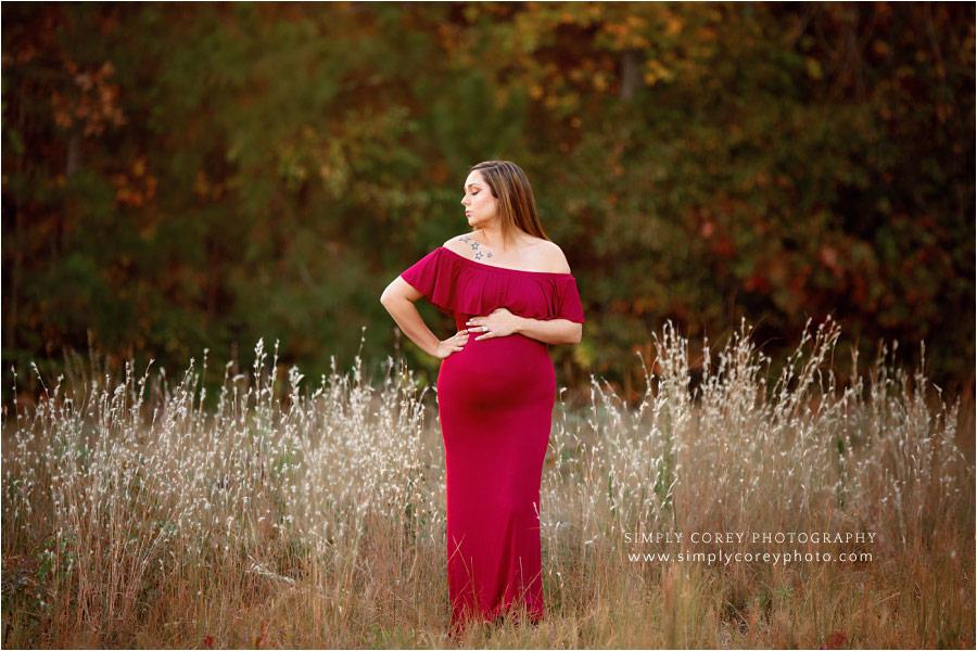 Carrollton maternity photographer, fall pregnancy session in West Georgia
