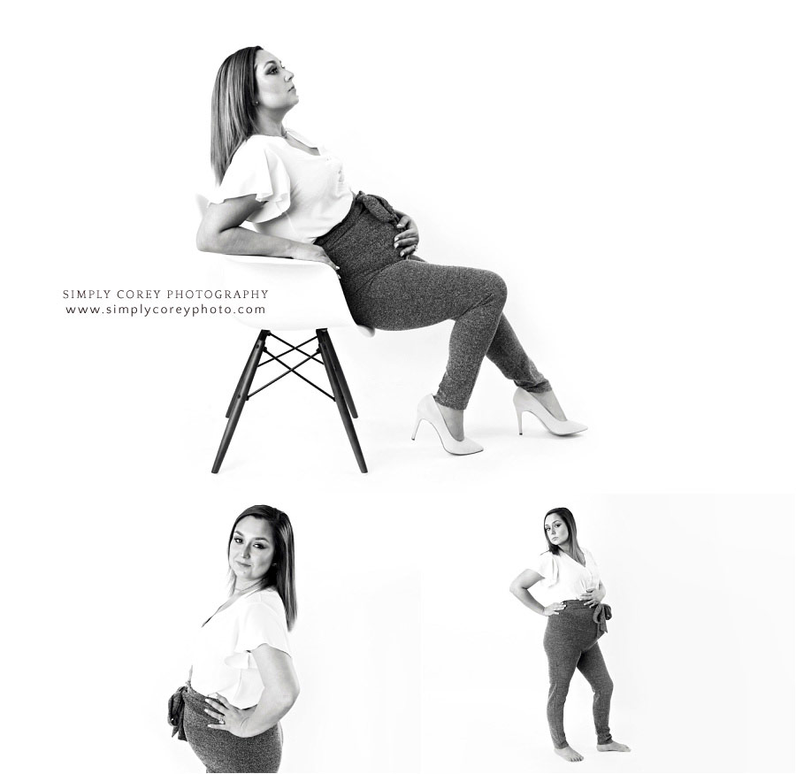 Villa Rica maternity photographer, black and white studio photography