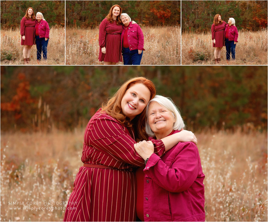 West Georgia family photographer, fall session with mom and adult child