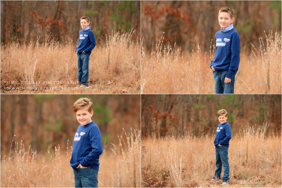 West Georgia family photographer, children outside in fall field