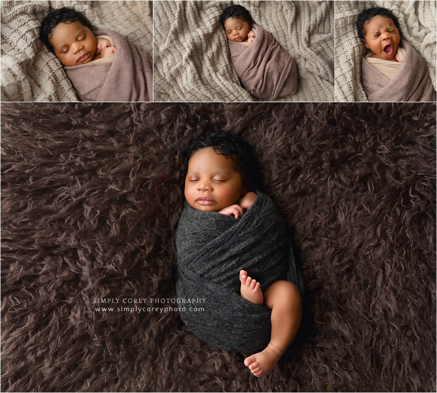 West Georgia newborn photographer, swaddled baby boy