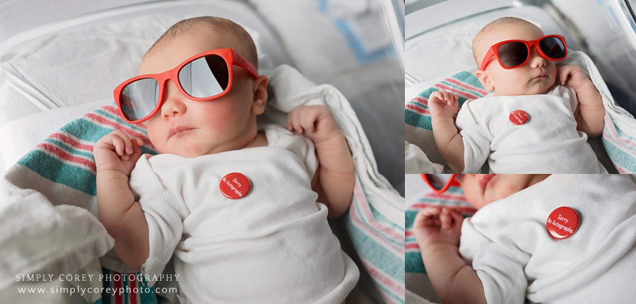 Villa Rica Fresh 48 photographer, funny baby in sunglasses and no autographs button