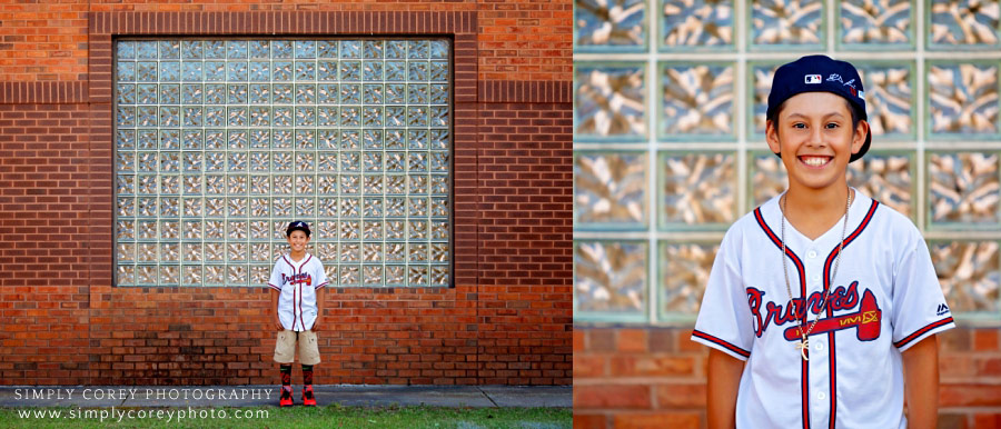 Carrollton, GA photographer; child in Atlanta Braves jersey at school