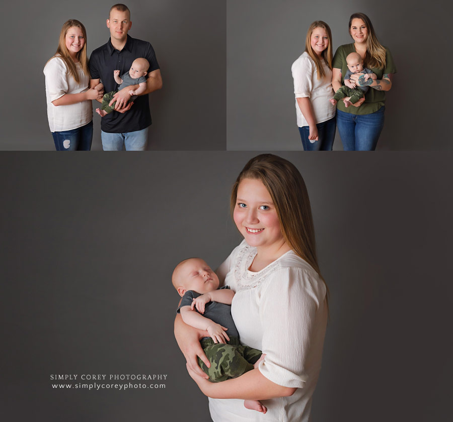Bremen family photographer, studio newborn session on grey