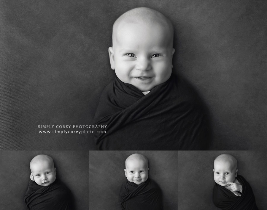 Villa Rica newborn photographer, black and white baby portraits