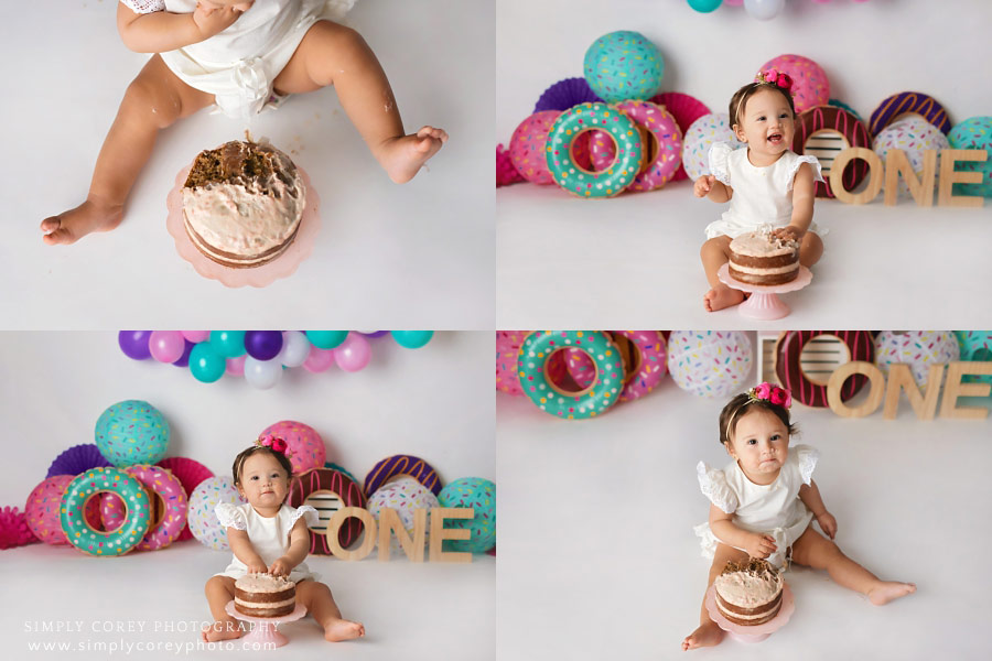 Villa Rica baby photographer, studio cake smash photos