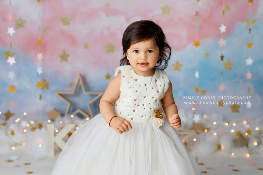 Douglasville baby photographer, one year session with star theme