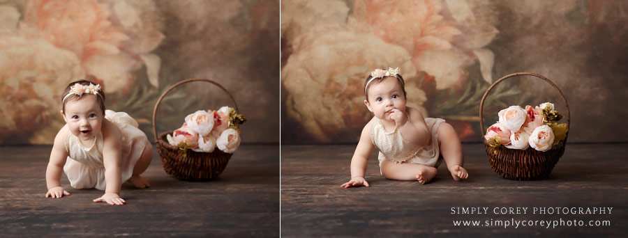 baby photographer near Dallas, GA; studio milestone session
