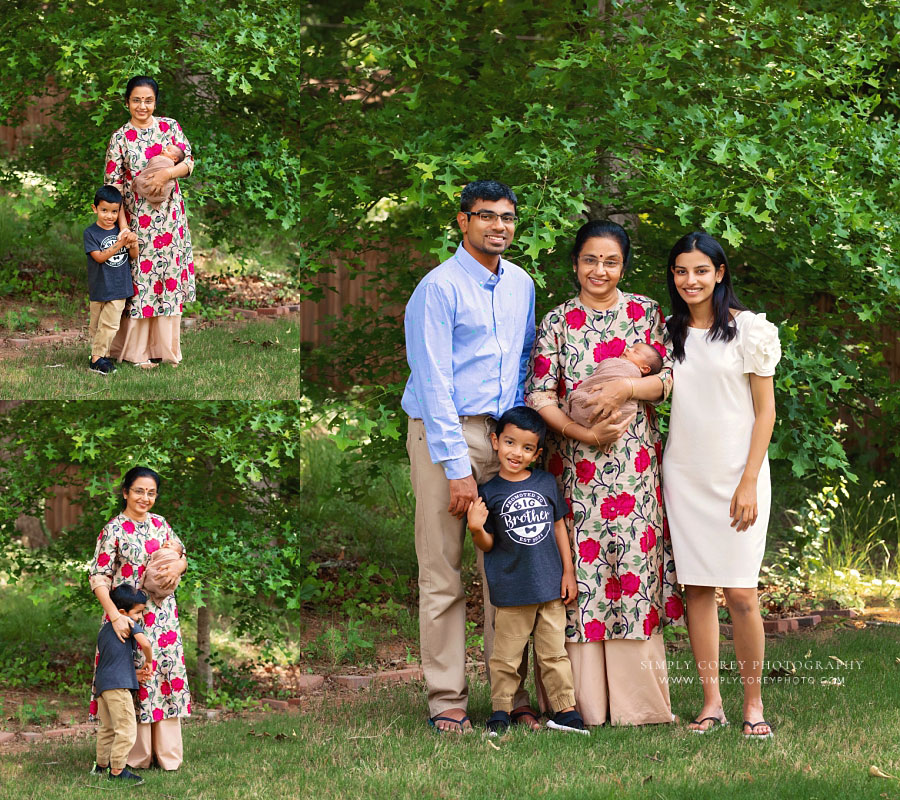 Atlanta newborn photographer, outdoor family portraits at home with grandma