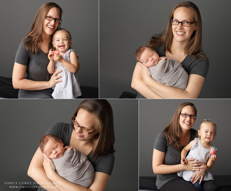 Bremen newborn photographer, family portraits of mom with new baby and toddler