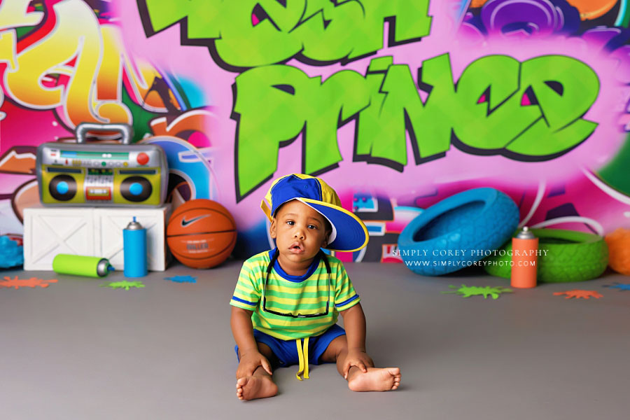 Villa Rica baby photographer, fresh prince studio set for baby boy
