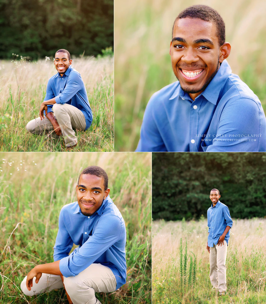 Douglasville senior portraits, outdoor photography session with teen in field