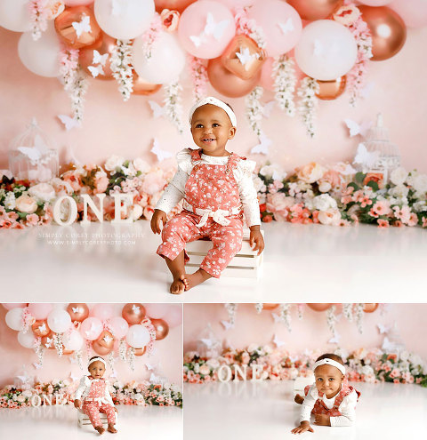 Atlanta Baby Photographer | Pink Butterfly Milestone Session