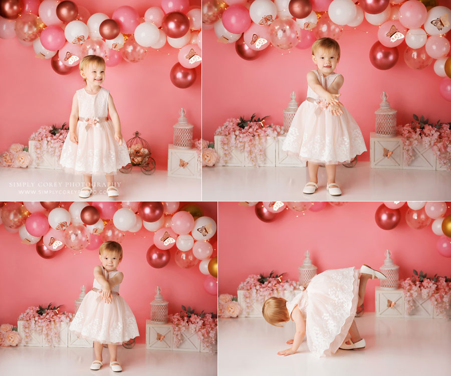 Hiram baby photographer, rose gold pink butterfly studio set