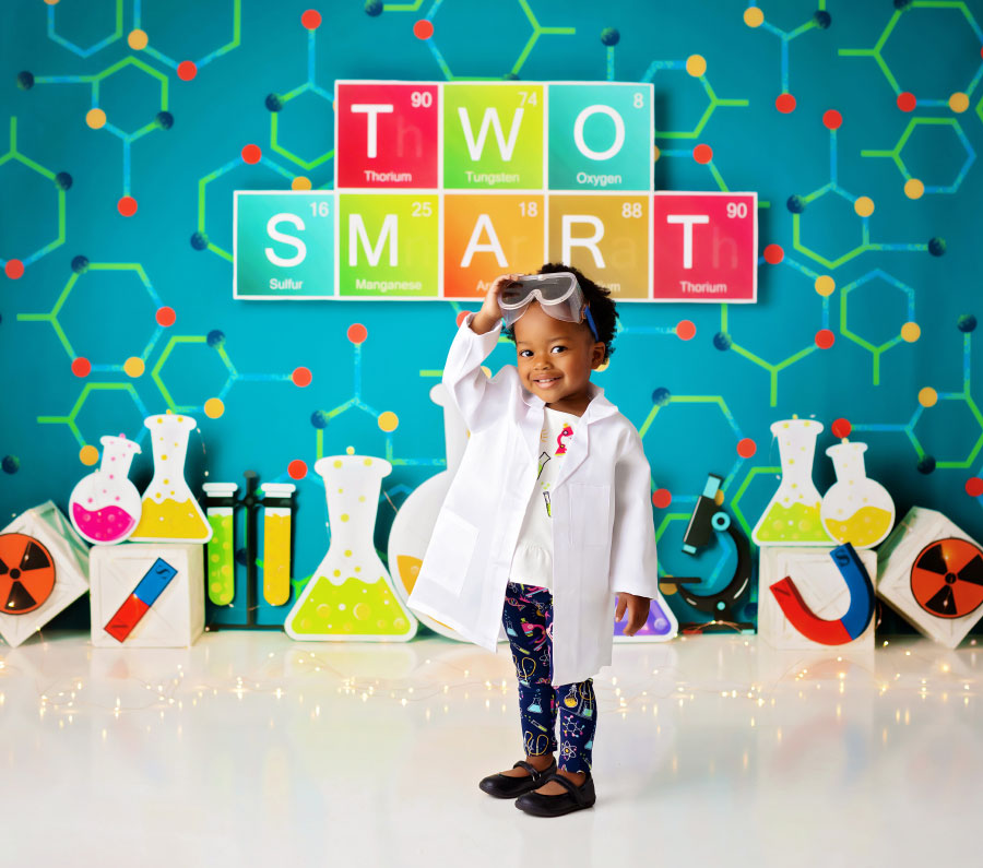 Atlanta baby photographer, science studio theme for a two year old