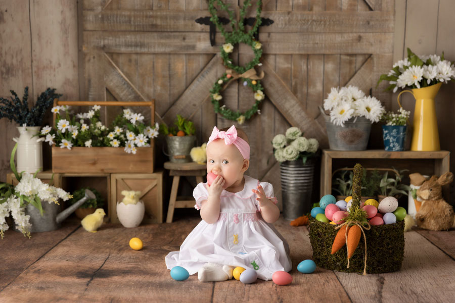 baby photographer near Carrollton, GA; Easter studio set