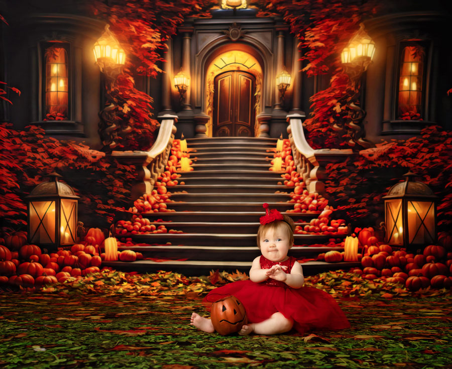 baby photographer near Hiram; Halloween studio backdrop
