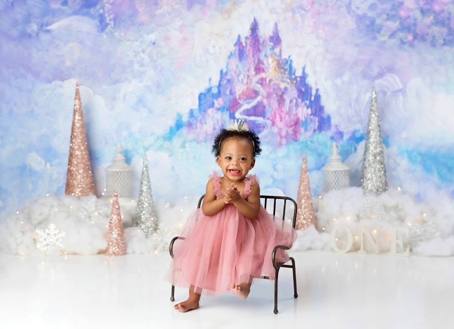 Powder Springs baby photographer, winter princess studio set
