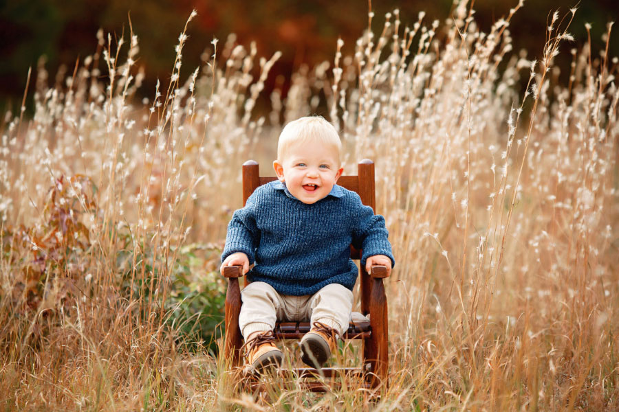 Tyrone baby photographer, fall portrait of boy in tall grass