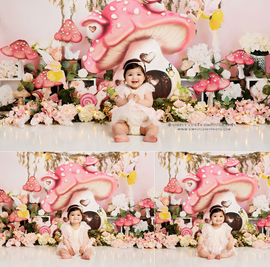 baby photographer near Douglasville, fairy first birthday studio theme