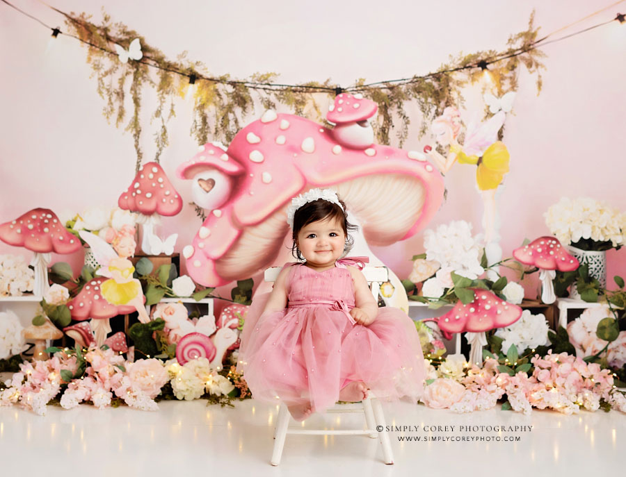 Villa Rica baby photographer, pink fairy studio milestone session