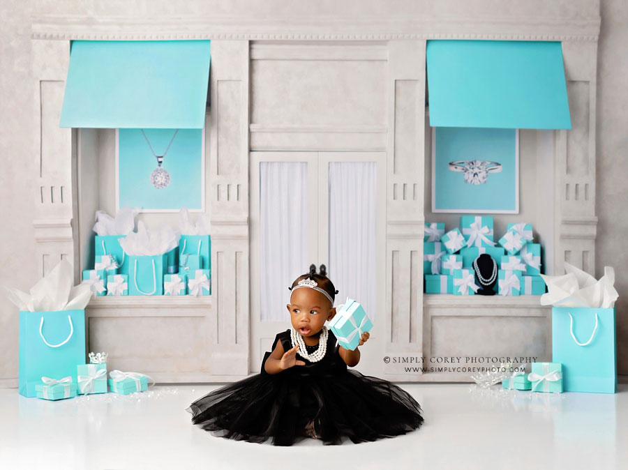 baby photographer near Carrollton, GA; Tiffany's studio theme