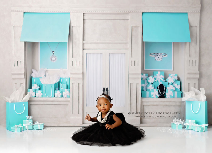 Newnan baby photographer, Tiffany blue one year session